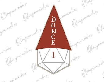 D20 Dunce DnD Cookie Cutter - Physical cutter