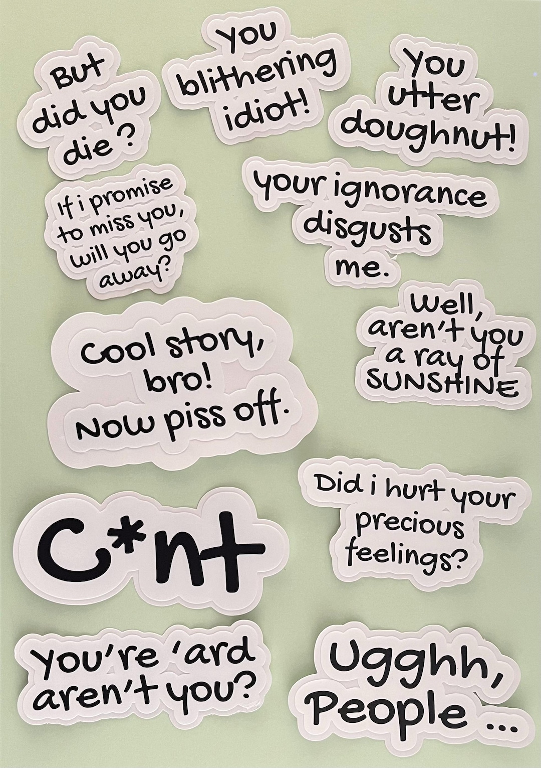 Rude Sticker Set Funny - Etsy