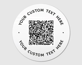 Custom QR Code Business Stickers: Editable Canva Template (100mm) - Etsy
