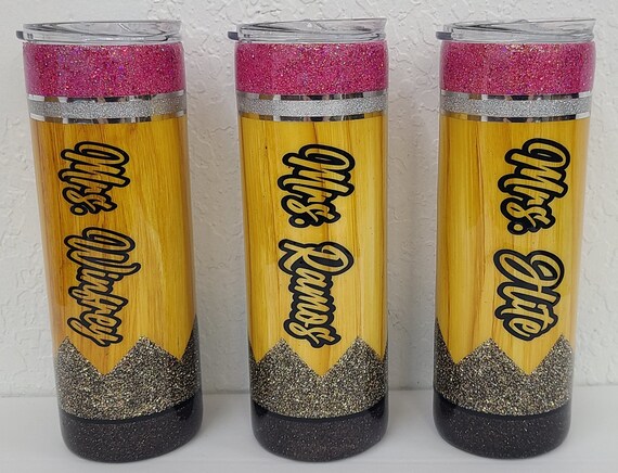30 oz. Regular Pencil Glitter Stainless Steel Double Walled Epoxy