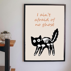 Scaredy Cat Halloween Poster - Digital Download Wall Art Printable