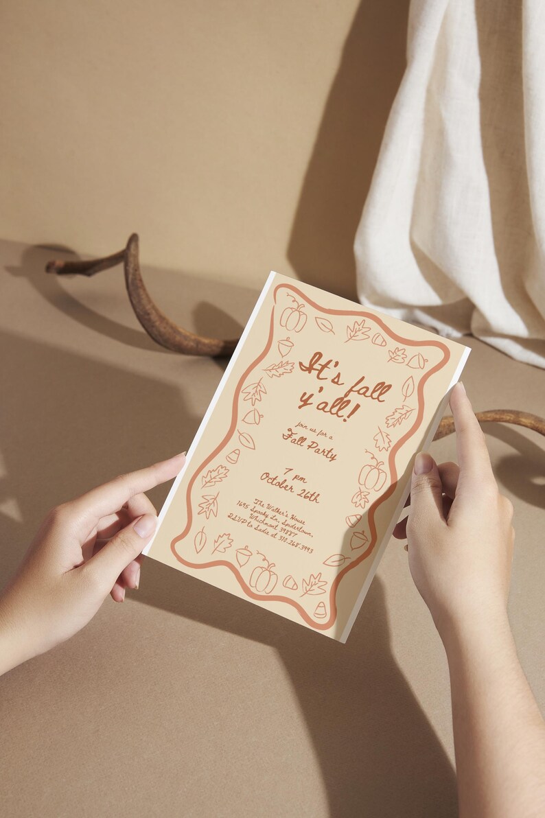 Editable Fall Party Invitation Halloween - Instant Download - Etsy