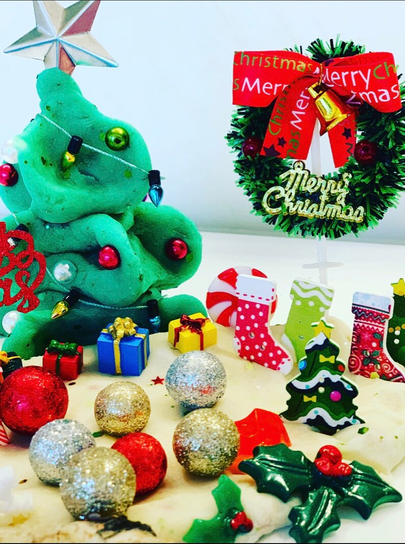 Christmas Play Dough Sensory Kit Etsy