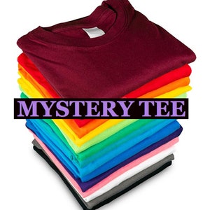 mystery t shirt, mystery, tshirt, womens tshirt, mystery box, mystery screen print, screen print t shirt, graphic tshirt