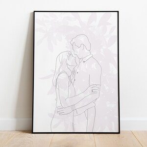 Custom Line Drawing, Line Art, Family Portrait, Couple Portrait From Photo, Faceless Portrait, Mother's Day Gift, Wedding Gift
