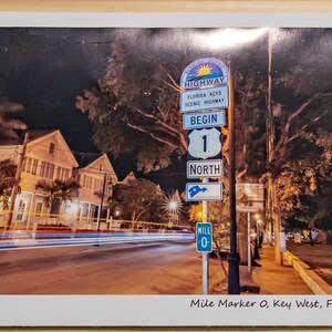 Carte de vœux de Mile Marker Zero à Key West, FL (5x7)