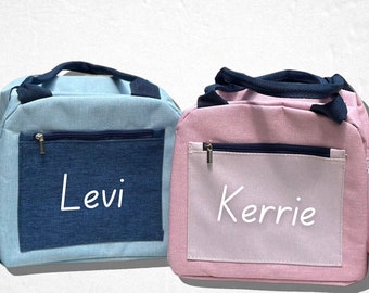 Customized Lunch Tote for Elementary School | Personalized Lunch Box for Boy and Girl | Insulated Lunch Bag for Kids