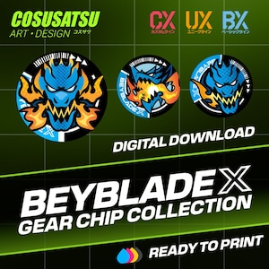 Beyblade x gear chip sticker - Etsy 日本