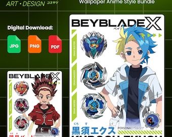 ベイブレードX キャラクター背景壁紙 アニメスタイル バンドル .JPG
