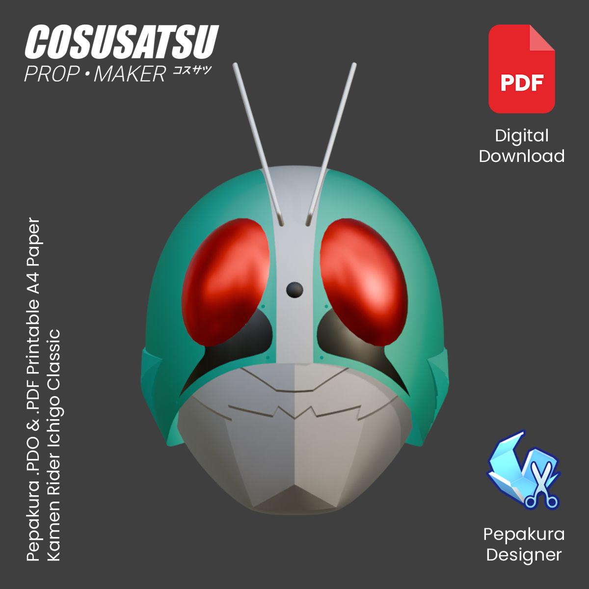 DIY Kamen Rider Ichigo Classic Helmet Cosplay EVA Foam Template - Etsy