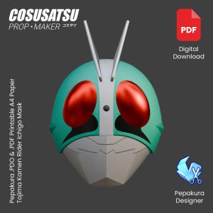 DIY Tojima Kamen Rider Ichigo Mask Cosplay EVA Foam Template
