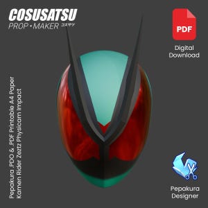 DIY Kamen Rider Zeztz Physicam Impact Helmet Cosplay EVA Foam Template