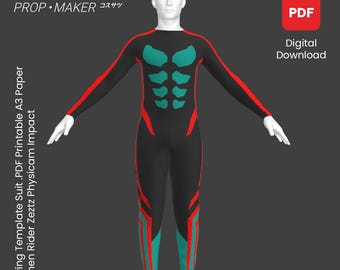 Sewing Zentai Suit Kamen Rider Zeztz Physicam Impact Cosplay Template