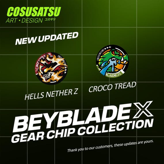 DIY Beyblade X Gear Chip Sticker Bundle Pack - Etsy