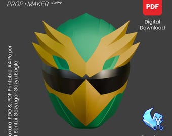DIY No. 1 Sentai Gozyuger Gozyu Eagle Helmet Cosplay EVA Foam Template