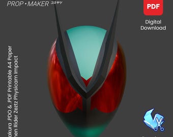 DIY Kamen Rider Zeztz Physicam Impact Helmet Cosplay EVA Foam Template