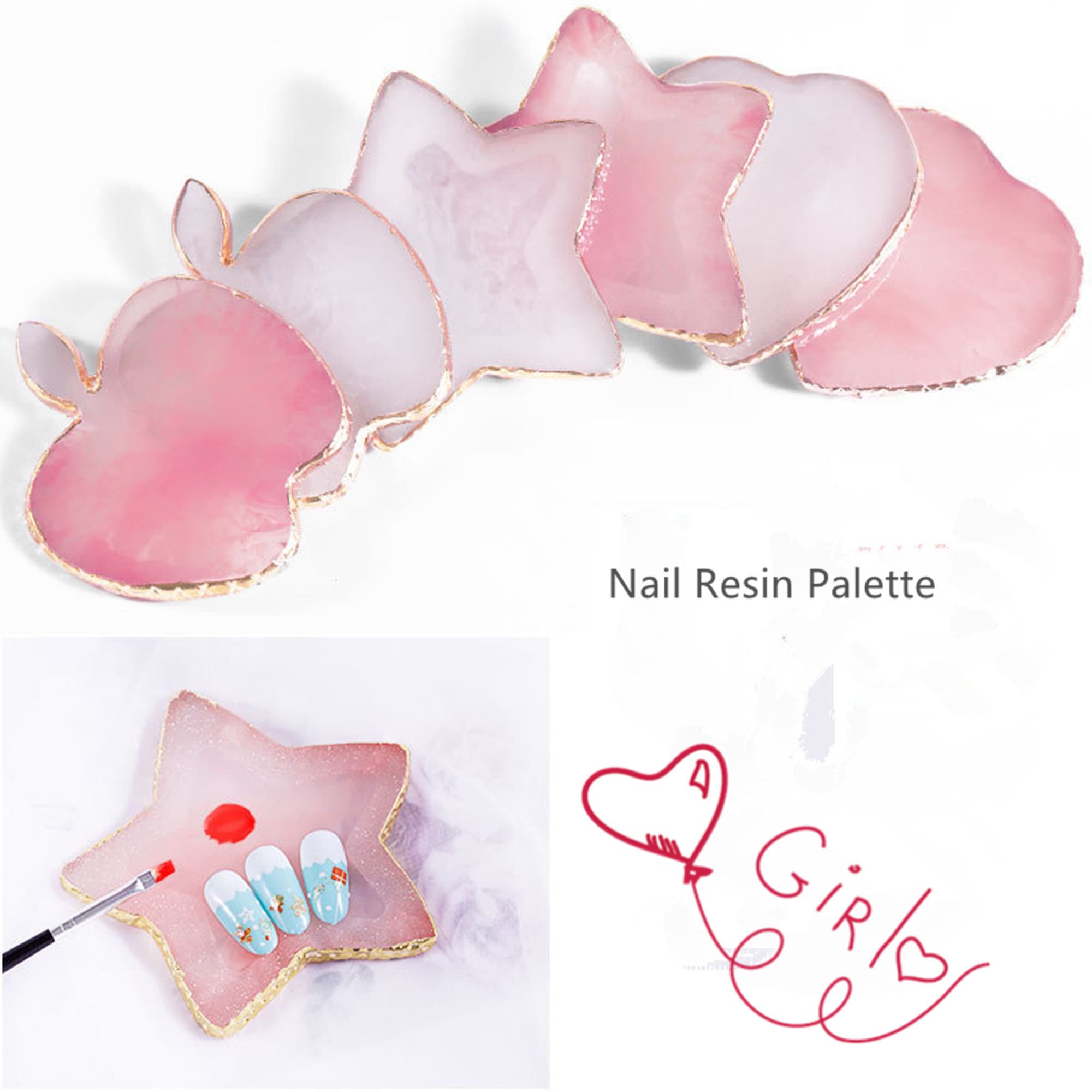 Nail Art Palette Resin Palette Crystal Nail Art Display Board Color Mixing  Tray Nail Art Beauty Tools - Temu United Arab Emirates