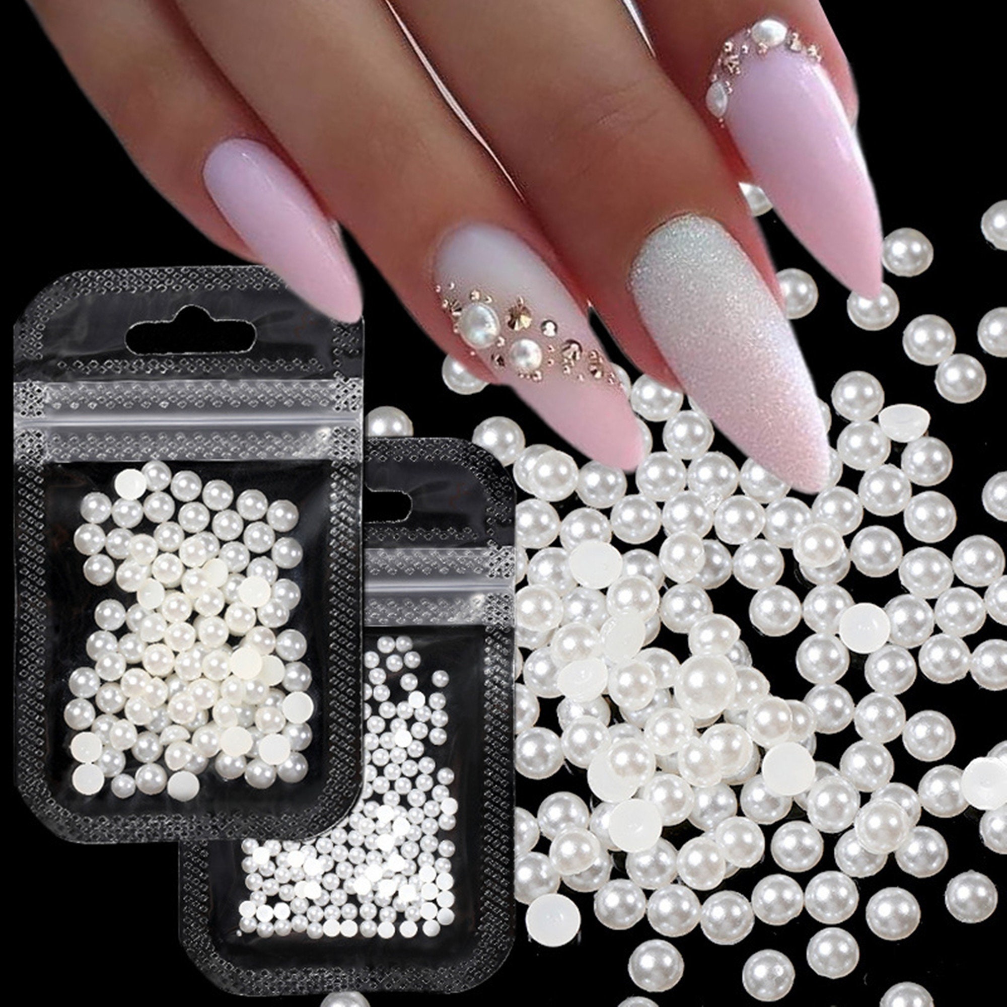  Nail Art Rhinestones 28 Boxes Crystal Pearl Nail Gems Diamond Pearl  Nail Art Charms Nail Art Studs Nail Sequins for DIY Crafts Nail Art  Decorations : Beauty & Personal Care