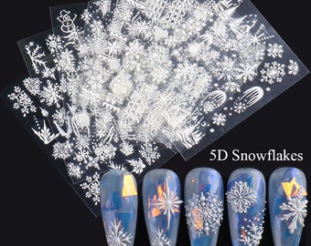 5D Nail Art Snowflake Stickers/Winter Nail Stickers/DIY Nail