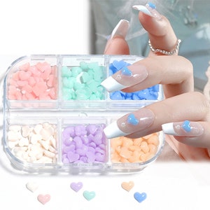 Sunlight Color Changing Nail Resin Stereo Heart Jewelry Gradient 6-Grid Box/Nail Art Decoration