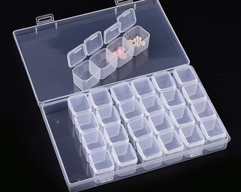 28 Grid Nail Art Tools Jewelry Storage Box /Jewelry Packing Transparent ColorRemovable Box /Nail Jewelry Storage Box