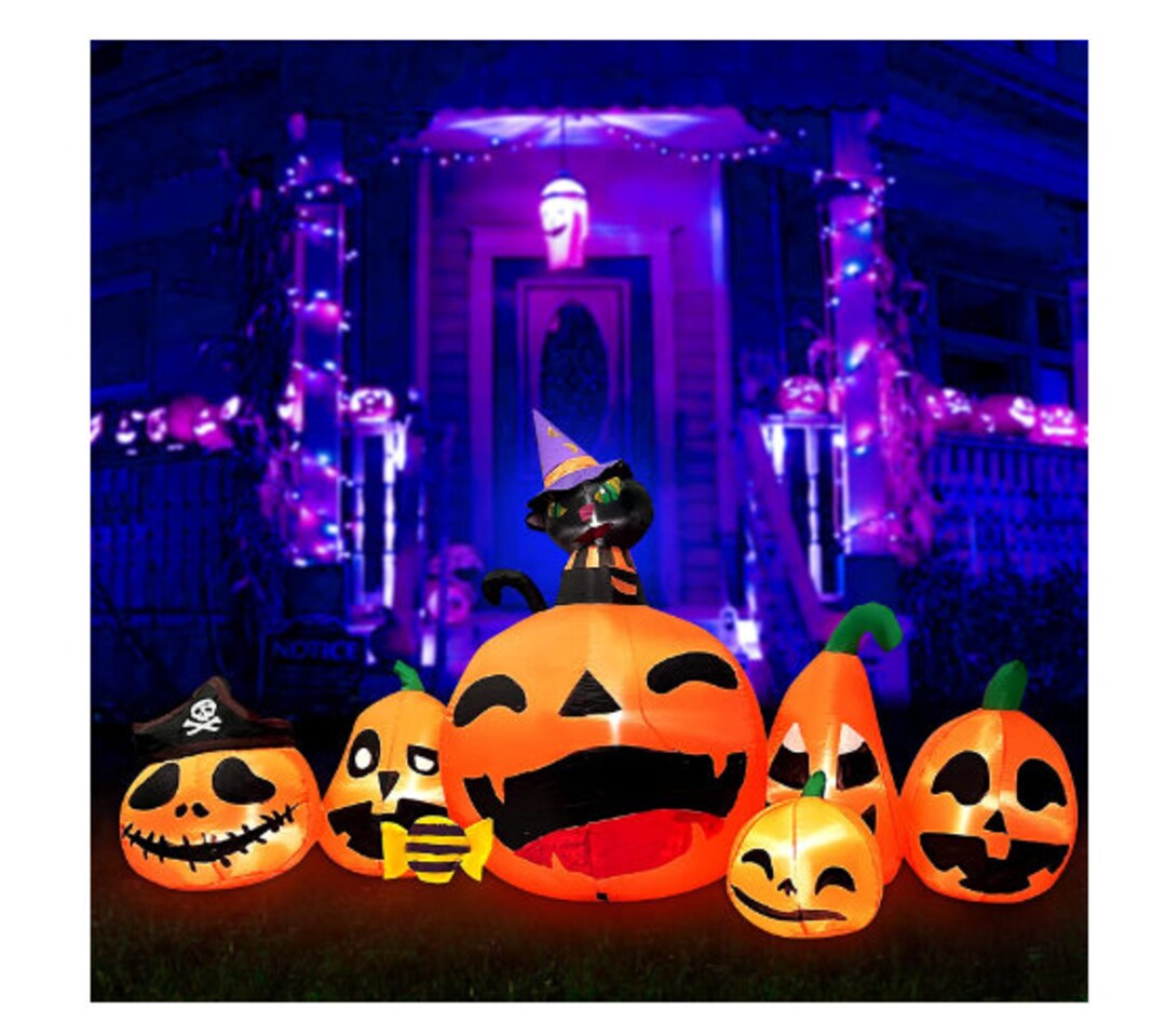 Halloween Pumpkin 6.5 FT Long Halloween Inflatables Decorations
