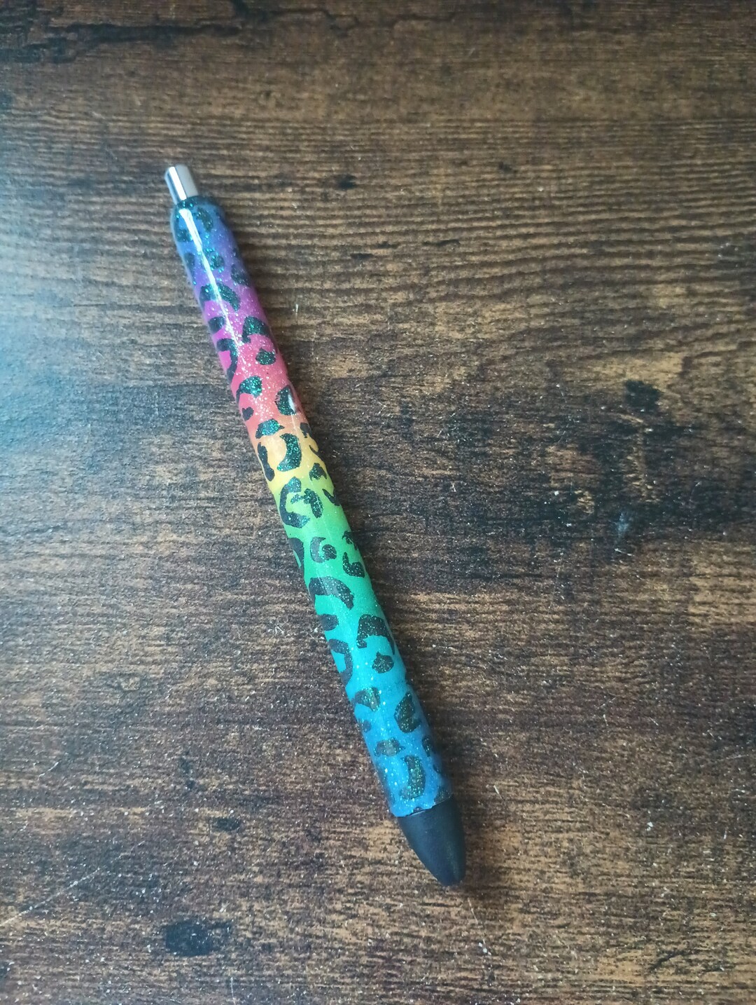 Rainbow Leopard Ink With Glitter Overlay, Gel Pen With Black Ink - Etsy