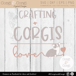 Crafting Plus Corgi Equals Love SVG - インスタントデジタルダウンロード - コーギーカットファイル - コーギークリップアート - DXF PNG EPSカットファイル - 商用利用