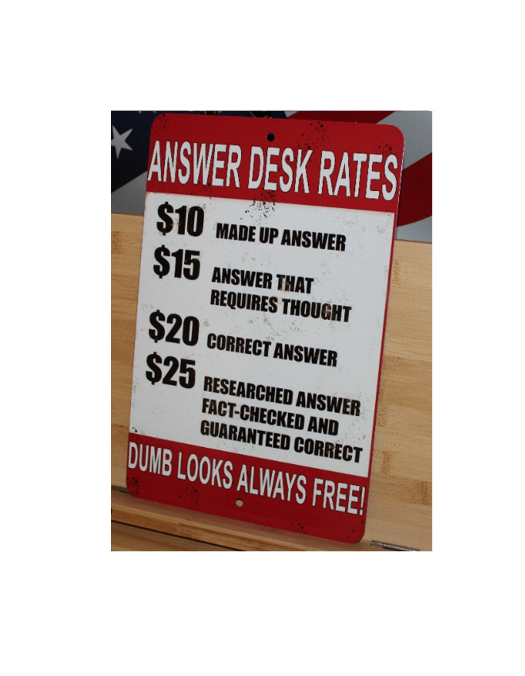 Answer Desk Rates Funny Aluminum Sign 8x12 In Etsy