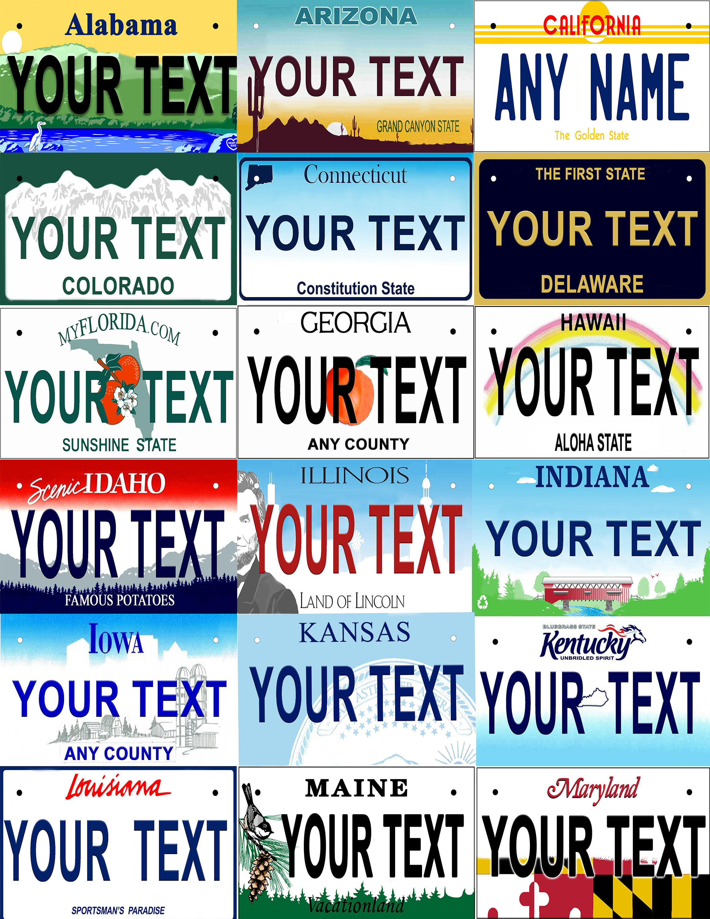 Personalized Plates, Custom State License Plate, Custom Text, License