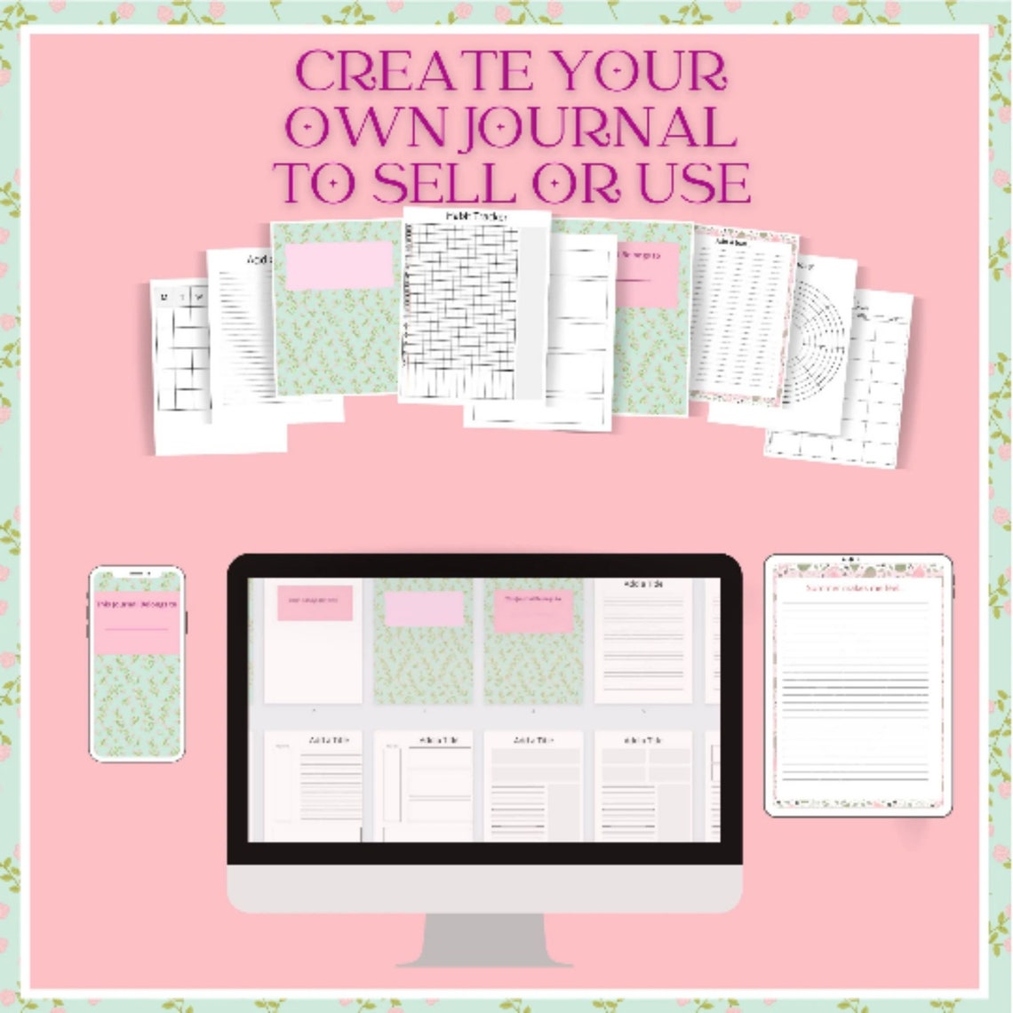 Canva Journal Template, Editable Journaling Kit, Custom Writing Canva Journal Template, Editable Journaling Kit, Custom Writing