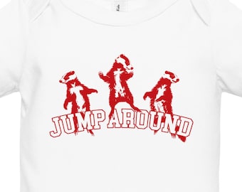 Jump Around Baby Onesie: Wisconsin, Badger Game Day Bodysuit