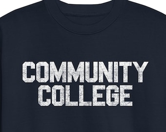 Bluza Retro Community College: Wytarty, graficzny sweter