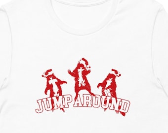 Koszulka unisex z napisem College Game Day, Jump, Dance, Badger, Football, Wisconsin