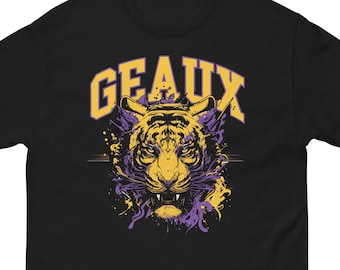 Geaux Louisiana Football T-Shirt, Tigers, Basketball, College Game Day Tee, Heavyweight Men's Shirt