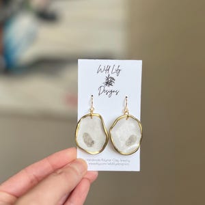 CLAY OYSTER EARRINGS, Oyster clay earrings, Nola oyster earrings, New Orleans oyster dangles