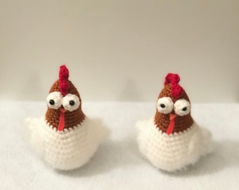 Pattern: Peep and Poppy the Groovy Chickens- Crochet chicken pattern- Amigurumi chicken pattern-PDF crochet pattern