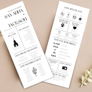 Infographic Wedding Program | Wedding Program Template| Wedding Infographic | Wedding Programs | Wedding Day Timeline | Infographic Program
