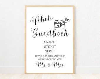 Cartello per libro degli ospiti con foto/Cartello per matrimonio/Cartello per libro degli ospiti/Giochi da tavolo per matrimoni/Attività nuziali/Cartelli per ricevimento/Libro degli ospiti con foto