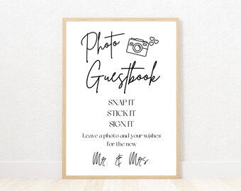 Photo Guestbook Sign | Wedding Signage | Guest Book Sign | Wedding Table Games | Wedding Activities | Reception Signs | Photo Guestbook