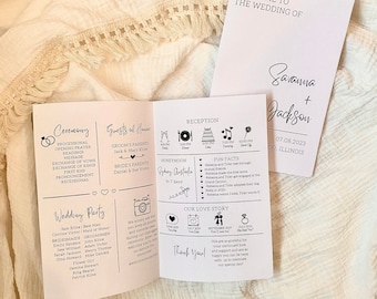 Infographic Wedding Program | Wedding Infographic | Wedding Program Booklet | Wedding Program Template | Wedding Program | Wedding Programs