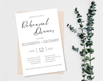 Rehearsal Dinner Invitation | Rehearsal Dinner Invitations | Rehearsal Dinner Invitation Template | Rehearsal Invite | Rehearsal Dinner