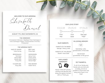 Plantilla de programa de boda / Infografía de boda / Programas de boda / Programa de boda infográfico / Cronología del día de la boda / Programa de infografía