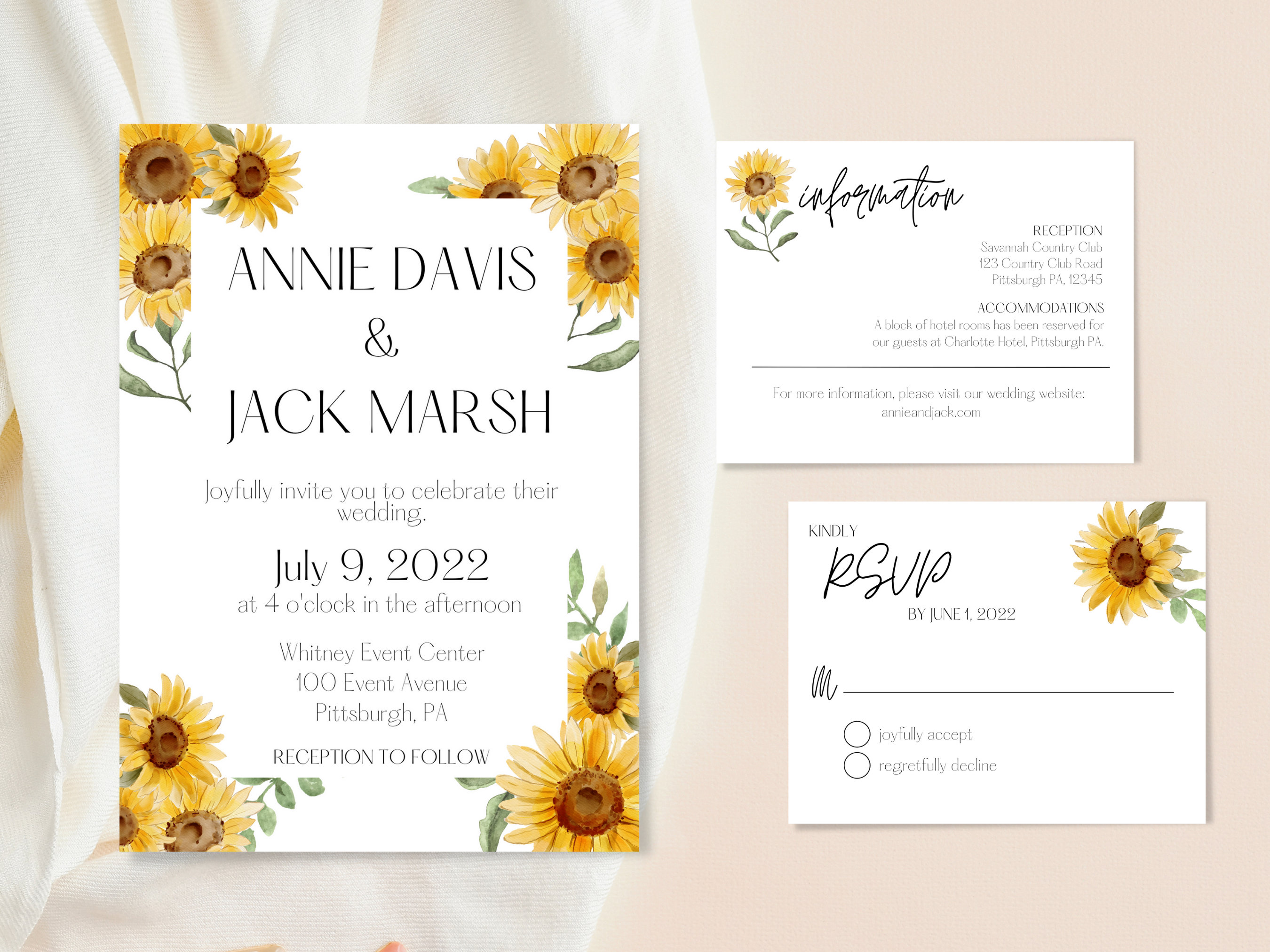 Sunflower Wedding Invitation Template | Sunflower Wedding Invitation | Sunflower  Invitation | Sunflower Wedding | Wedding Details Card - Etsy, image size:2700x2025