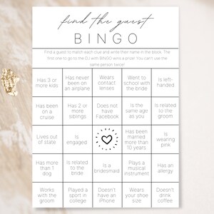 Wedding Table Games | Wedding Bingo | Find the Guest Bingo | Infographic Wedding Program | Wedding Activities | Wedding Program image 5
