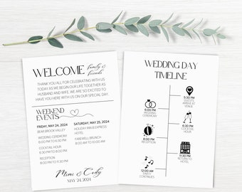 Wedding Welcome Bag Tags | Wedding Timeline | Wedding Timeline Template | Wedding Welcome Bag | Wedding Programs | Wedding Program Template