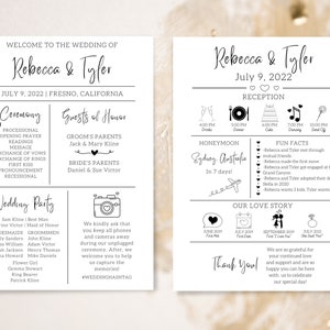 Infographic Wedding Program | Wedding Program Template | Wedding Timeline | Wedding Timeline Template | Wedding Table Games