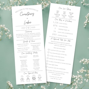 Wedding Program Template| Wedding Infographic | Wedding Programs | Infographic Wedding Program | Wedding Day Timeline | Infographic Program