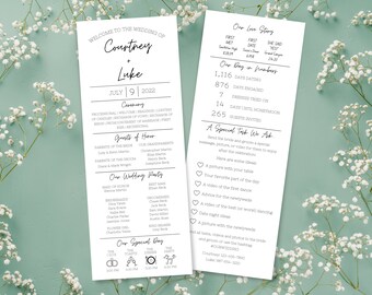Hochzeitsprogramm Vorlage| Hochzeit Infografik | Hochzeitsprogramme | Infografik Hochzeitsprogramm | Hochzeitstag-Timeline | Infografik Programm