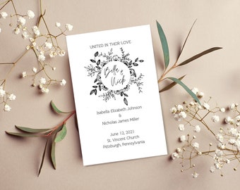 Catholic Wedding Program | Wedding Program Template | Ceremony Program | Wedding Programs | Wedding Program | Wedding Day Timeline